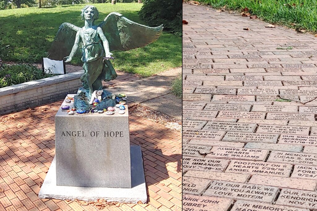 Angel of Hope statue and walk in Blanchette Park