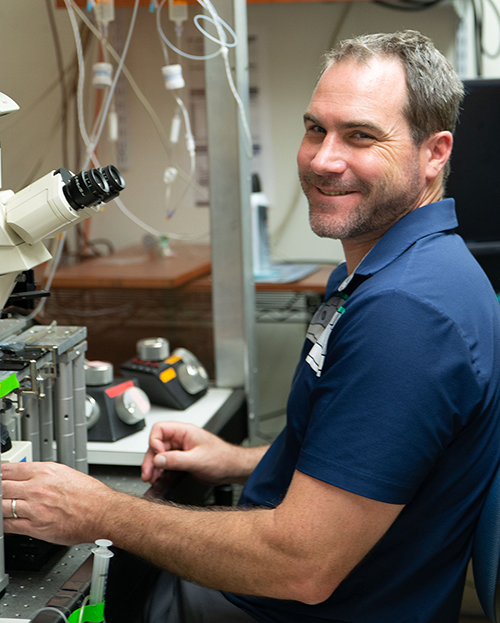 Mark Rutherford, PhD, pictured in his lab.