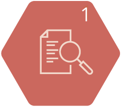 1. Paper icon with micro glass icon